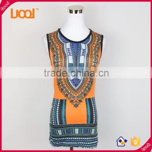 China Supplier in Bulk Dashiki Vest Top, Ladies African Ethnic Tank Top, Latest Women Dashiki Top thumbnail-3