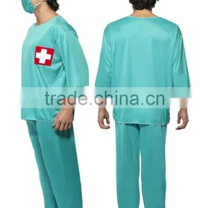 Adult Surgeon Fancy Dress Costume Scrubs Doctor Hospital Uniform Stag Night thumbnail-2