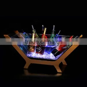 Champagne Bar Supplies LED Ice Bucket Size LED Ice Bucket KTV Transparent Ice Bucket 12 Installed Charging Bucket thumbnail-1