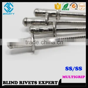 HIGH QUALITY FACTORY DOME HEAD STAINLESS STEEL BODY STAINLESS STEEL MANDREL MULTI GRIP POP BLIND RIVETS thumbnail-2