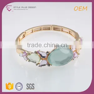 G69734I01 STYLE PLUS Gold Plate Hand Chain With Sapphire Design Bracelets for Girls Gold Plate Chunky Chain Bracelet thumbnail-1
