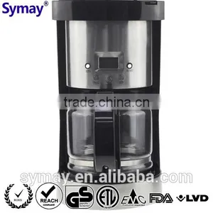 Digital Coffee Maker With SS Decoration, 1.25L, 10 Cups, Glass Carafe, Kitchen Accessory, Filter thumbnail-4