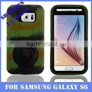 Hybrid Heavy Duty Ring Holder Protective Case For Samsung Galaxy S6 Cover thumbnail-2