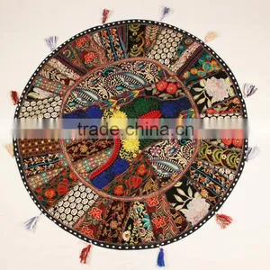 Indian Floor Round Throw Pillows and Cushions Scatter Cushions Pet Bedding Kids Bedding Nursery Floor Cushions thumbnail-1