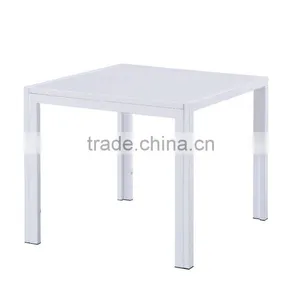 White MDF Top Powder Coated Leg End Table thumbnail-1