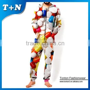 Plus Size Adult Silk Onesie Pajamas Jumpsuit for Men thumbnail-6