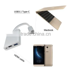 Type C to USB C/F+HDMI A/F+USB3.0 Hub thumbnail-6