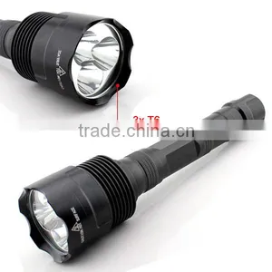 C8-3T6 Rechargeable 3*XML L2 T6 LED Hight Brightest Flashlight 3800LM Police Xml t6 Flashlight thumbnail-2