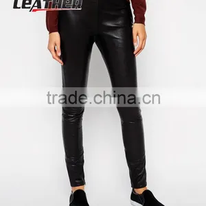 Joint Sexy Design Women's Black Leather Pants Ladies thumbnail-4