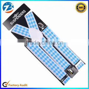 Wholesale Cheap Price Diamond-shaped Printed Braces Mens and Womens Suspenders thumbnail-1