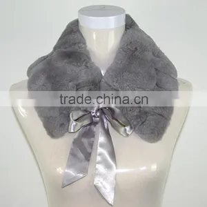 Rex Rabbit Fur Collar Bow Tie Fur Collar/fur Trim,KZ140028 thumbnail-1