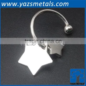 Star Shape Blank Metal Keychain With U Shaped Hook thumbnail-1