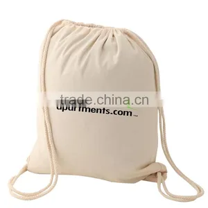 White Cotton Drawstring Bag, Printed Cotton Drawstring Bag thumbnail-1