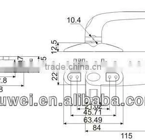 Single Point Handle Aluminum Window Handle Al Door Hanlde External/Outward Opening Handle Aluminum Casement Handle 80118908 thumbnail-3