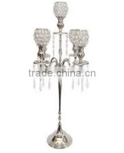 New Products Wrought Iron Lantern Candle Holder Wedding Candelabra for Table Top Chandelier Centerpieces thumbnail-6
