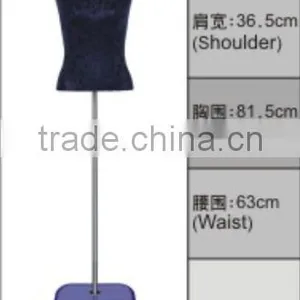 Fashionable Fabric Movable Mannequin Female With Wood Base thumbnail-2