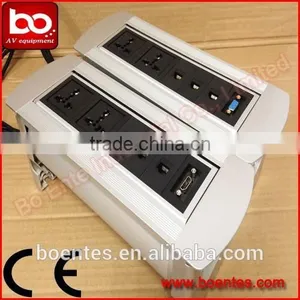 Tabletop Manual Flip Up Outlets/Desktop Rotating Power Socket With Customized HDMI/USB/VGA/RJ45 Connected Plugs thumbnail-4