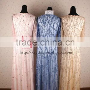 Marvelous Newest Sequins Beaded Long Sleeve Guangzhou Muslim Wedding Dress thumbnail-6