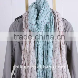 Women Wool Floral Printed Scarfs Shawls thumbnail-1
