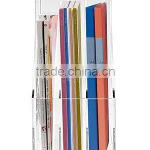 3 Slots Clear Acrylic Desktop Literature Organizer / Magazine & Document File Folder Storage Display Rack(AD-B-126) thumbnail-2