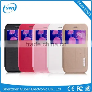 Gold Flip PU Leather View Window Protector Phone Case for IPhone 6 6s 4.7 Inch thumbnail-5