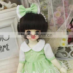 Synthetic Short Bob Hairstyle Black Doll Wig With Full Bangs thumbnail-2