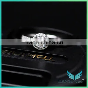 14 k Gold Engagement Ring 4.5mm E F Color Moissanite Diamond Wedding Ring thumbnail-2