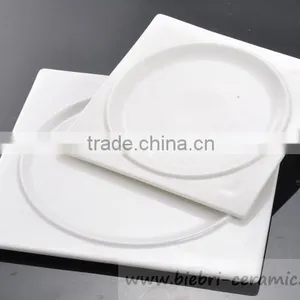Restaurant Hotel Pure White Porcelain Square Plates Bowls Dinner Sets thumbnail-2