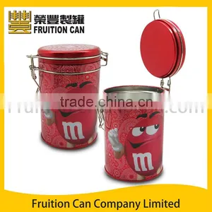 Big Tall Round Tin With Metal Vacuum LID thumbnail-1