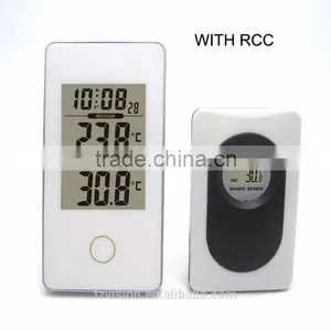 Portable Home/Office RCC Weather Station Black With Indoor Outdoor Thermometer Monitor Digital Alarm Clock thumbnail-1