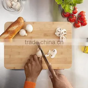 Bamboo Cutting Board With Storage Drawers thumbnail-4