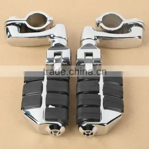 32MM Universal Long Angled Highway FootPeg Mount For Kawasaki Harley Suzuki Bar thumbnail-1