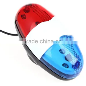 Super Loud Police Style For Mountain Road Bike Horn Accessories 6 LED Light 4 Sounds Trumpet Electronic Horns Bell Siren thumbnail-2