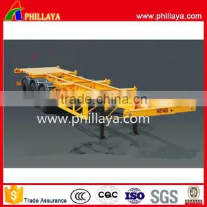 2017 Top Sale 3 Axle 40ft 20ft 45ft Skeleton Flatbed Container Trailer for Sale thumbnail-3
