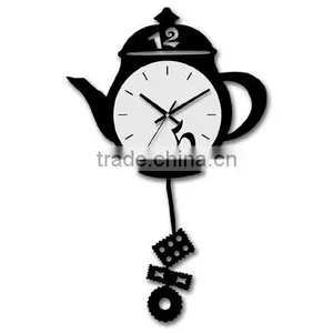 2015 Newest Clock Teapot Design Pendulum Wall Clock Modern Wall Clock for Home Decoration Home Decor Pendulum Wall Clock thumbnail-1