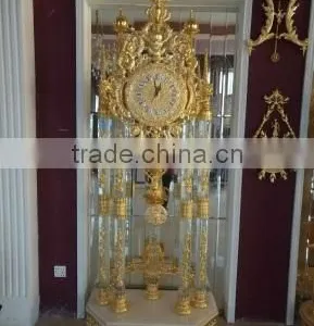24K Gold Plated Brass Clock, Home Decorative Clock, Romantic Wedding Gold Gild Clock thumbnail-5