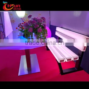Outdoor Furniture Plastic Patio Bench RGB Lights Cheap Price thumbnail-1