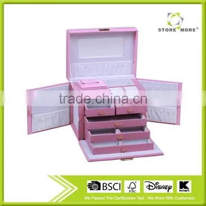 Pink Luxury Jewelry Box/wood Portable Jewelry Display Cases thumbnail-2