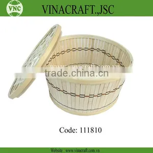 Nature Bamboo Storage Box With Lid For Kitchen thumbnail-1