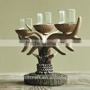 Home Goods Antiques Resin Deer Antler Old Fashioned Candle Holder thumbnail-2