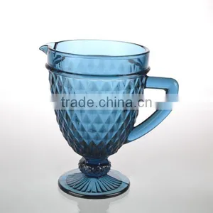 42oz Bluepueple Crystal Diamond Desigh Glass Decanter With the Handle thumbnail-2