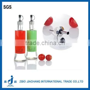 Red Spraying Plastic Cylinder Glass Big Bottom Oil Bottle thumbnail-1