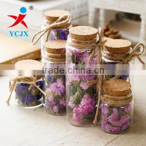 Wholesale Hand Blown Empty Cylinder Round Glass Bottles With Cork Lids thumbnail-1