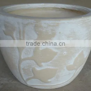 Indoor Wash Vase - Indoor Pottery With Round Rim and Pattern Outside thumbnail-1