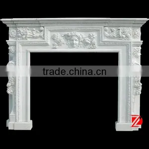 White Stone High Quality Fireplace Mantel thumbnail-1