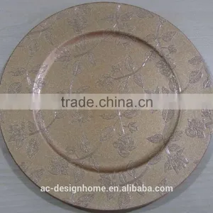 GOLD GLITTER PP PLASTIC CHARGER PLATE thumbnail-1