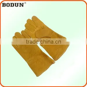 A2006 14" Electric Yellow Leather Welding Glove thumbnail-1