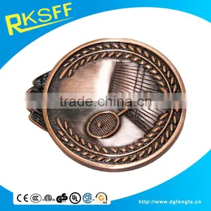 Cheap Bronze Tennis Sports Medal With Ribbon thumbnail-1