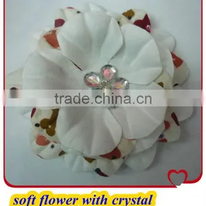 Wholesale Soft Hair Flower With Crystal Hair Flower Hair Accessory thumbnail-1
