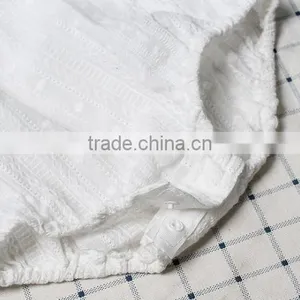 Wholesale Newborn Solid White Lace Romper With Embroidery thumbnail-4